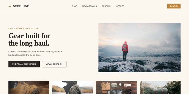 Northline Outfitters website design