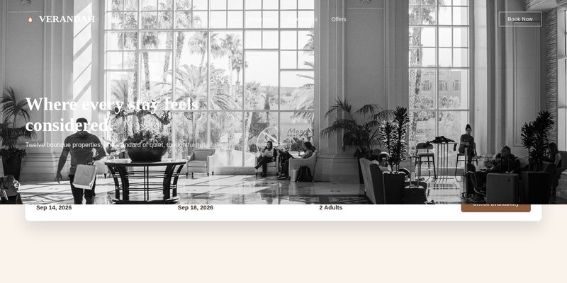 Verandah Hotels Group website design