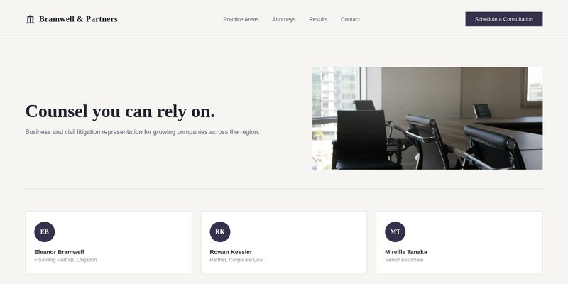 Bramwell Legal Partners website design